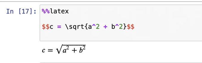 The %%latex magic command